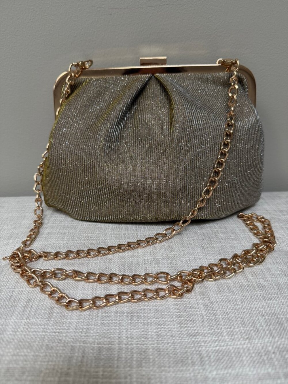 a new day Gold Shimmer Evening Bag